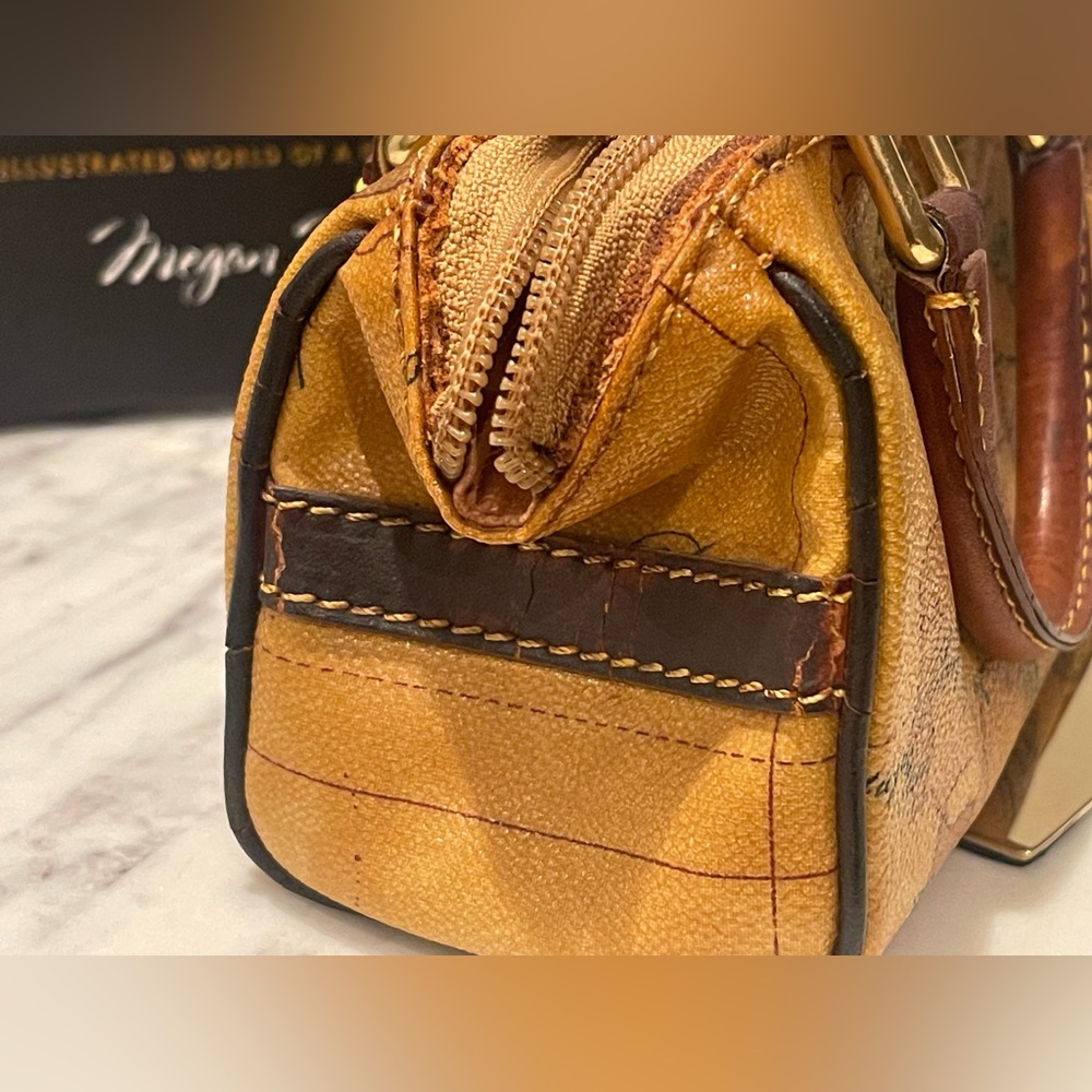 ALVIERO MARTINI Prima Classe Mini Boston Map Bag - Picture 3 of 6